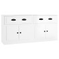 vidaXL Aparadores 2 uds madera contrachapada blanco brillo vidaXL Aparadores 2 uds madera contrachapada blanco brillo
