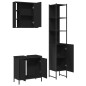 vidaXL Set de muebles de baño 3 piezas madera contrachapada negro vidaXL Set de muebles de baño 3 piezas madera contrachapada negro