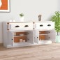 vidaXL Aparadores 2 uds madera contrachapada blanco brillo vidaXL Aparadores 2 uds madera contrachapada blanco brillo