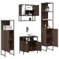vidaXL Set de muebles baño 4 pzas madera contrachapada roble marrón vidaXL Set de muebles baño 4 pzas madera contrachapada roble marrón