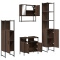 vidaXL Set de muebles baño 4 pzas madera contrachapada roble marrón vidaXL Set de muebles baño 4 pzas madera contrachapada roble marrón