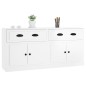 vidaXL Aparadores 2 uds madera contrachapada blanco brillo vidaXL Aparadores 2 uds madera contrachapada blanco brillo
