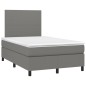 vidaXL Cama box spring con colchón y LED tela marrón oscuro 120x190 cm vidaXL Cama box spring con colchón y LED tela marrón oscuro 120x190 cm