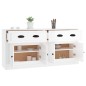 vidaXL Aparadores 2 uds madera contrachapada blanco brillo vidaXL Aparadores 2 uds madera contrachapada blanco brillo