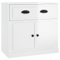 vidaXL Aparadores 2 uds madera contrachapada blanco brillo vidaXL Aparadores 2 uds madera contrachapada blanco brillo