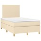 vidaXL Cama box spring con colchón y luces LED tela crema 120x190 cm vidaXL Cama box spring con colchón y luces LED tela crema 120x190 cm