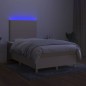 vidaXL Cama box spring con colchón y luces LED tela crema 120x190 cm vidaXL Cama box spring con colchón y luces LED tela crema 120x190 cm
