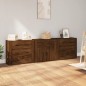 vidaXL Aparadores 3 piezas madera contrachapada marrón roble