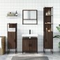vidaXL Set de muebles baño 4 pzas madera contrachapada roble marrón