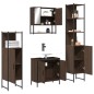 vidaXL Set de muebles baño 4 pzas madera contrachapada roble marrón