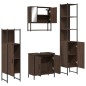 vidaXL Set de muebles baño 4 pzas madera contrachapada roble marrón