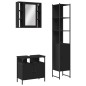vidaXL Set de muebles de baño 3 piezas madera contrachapada negro
