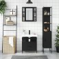 vidaXL Set de muebles de baño 3 piezas madera contrachapada negro
