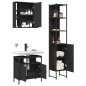 vidaXL Set de muebles de baño 3 piezas madera contrachapada negro