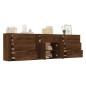 vidaXL Aparadores 3 piezas madera contrachapada marrón roble