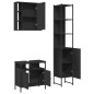 vidaXL Set de muebles de baño 3 piezas madera contrachapada negro
