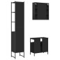 vidaXL Set de muebles de baño 3 piezas madera contrachapada negro