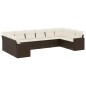 vidaXL Set de sofás de jardín 10 pzas y cojines ratán sintético marrón vidaXL Set de sofás de jardín 10 pzas y cojines ratán sintético marrón