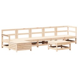 vidaXL Juego de muebles de jardín 7 piezas madera maciza de pino