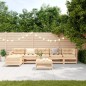 vidaXL Juego de muebles de jardín 7 piezas madera maciza de pino