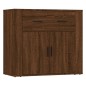 vidaXL Aparadores 3 piezas madera contrachapada marrón roble