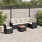 vidaXL Set de comedor de jardín 7 pzas y cojines ratán sintético negro vidaXL Set de comedor de jardín 7 pzas y cojines ratán sintético negro