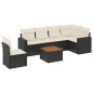 vidaXL Set de comedor de jardín 7 pzas y cojines ratán sintético negro vidaXL Set de comedor de jardín 7 pzas y cojines ratán sintético negro