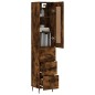 vidaXL Aparador de madera contrachapada roble ahumado 34,5x34x180 cm vidaXL Aparador de madera contrachapada roble ahumado 34,5x34x180 cm