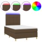 vidaXL Cama box spring con colchón y LED tela marrón oscuro 120x190 cm vidaXL Cama box spring con colchón y LED tela marrón oscuro 120x190 cm