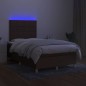 vidaXL Cama box spring con colchón y LED tela marrón oscuro 120x190 cm vidaXL Cama box spring con colchón y LED tela marrón oscuro 120x190 cm