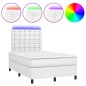 vidaXL Cama box spring colchón y LED cuero sintético blanco 120x190 cm vidaXL Cama box spring colchón y LED cuero sintético blanco 120x190 cm