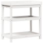 vidaXL Mesa plantación con estantes madera pino blanco 82,5x45x86,5 cm vidaXL Mesa plantación con estantes madera pino blanco 82,5x45x86,5 cm