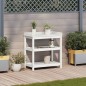 vidaXL Mesa plantación con estantes madera pino blanco 82,5x45x86,5 cm vidaXL Mesa plantación con estantes madera pino blanco 82,5x45x86,5 cm