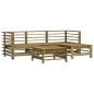 vidaXL Juego de muebles jardín 5 pzas y cojines madera pino impregnada
