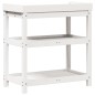 vidaXL Mesa plantación con estantes madera pino blanco 82,5x45x86,5 cm vidaXL Mesa plantación con estantes madera pino blanco 82,5x45x86,5 cm