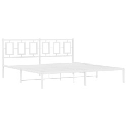 vidaXL Estructura de cama de metal con cabecero blanco 180x200 cm