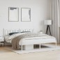 vidaXL Estructura de cama de metal con cabecero blanco 180x200 cm