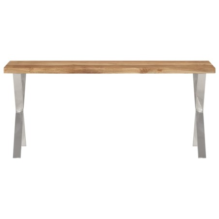 vidaXL Banco con borde natural madera de acacia maciza 105 cm