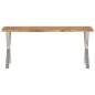vidaXL Banco con borde natural madera de acacia maciza 105 cm vidaXL Banco con borde natural madera de acacia maciza 105 cm