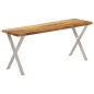 vidaXL Banco con borde natural madera de acacia maciza 105 cm vidaXL Banco con borde natural madera de acacia maciza 105 cm
