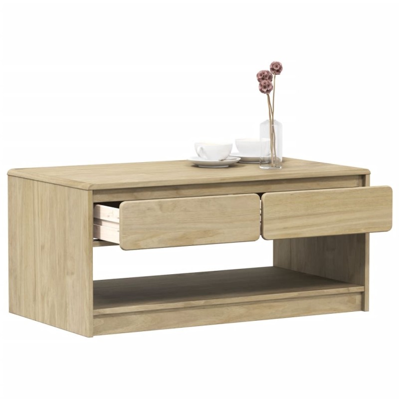 vidaXL Mesa de centro SAUDA madera maciza pino color roble 99x55x45 cm vidaXL Mesa de centro SAUDA madera maciza pino color roble 99x55x45 cm