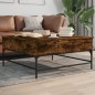 vidaXL Mesa de centro madera ingeniería y metal roble humo 95x95x45 cm vidaXL Mesa de centro madera ingeniería y metal roble humo 95x95x45 cm