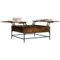 vidaXL Mesa de centro madera ingeniería y metal roble humo 95x95x45 cm vidaXL Mesa de centro madera ingeniería y metal roble humo 95x95x45 cm