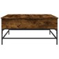 vidaXL Mesa de centro madera ingeniería y metal roble humo 95x95x45 cm vidaXL Mesa de centro madera ingeniería y metal roble humo 95x95x45 cm