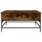 vidaXL Mesa de centro madera ingeniería y metal roble humo 95x95x45 cm vidaXL Mesa de centro madera ingeniería y metal roble humo 95x95x45 cm
