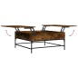 vidaXL Mesa de centro madera ingeniería y metal roble humo 95x95x45 cm vidaXL Mesa de centro madera ingeniería y metal roble humo 95x95x45 cm