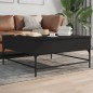 vidaXL Mesa de centro madera de ingeniería y metal negro 95x95x45 cm vidaXL Mesa de centro madera de ingeniería y metal negro 95x95x45 cm