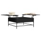 vidaXL Mesa de centro madera de ingeniería y metal negro 95x95x45 cm vidaXL Mesa de centro madera de ingeniería y metal negro 95x95x45 cm