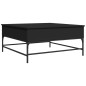vidaXL Mesa de centro madera de ingeniería y metal negro 95x95x45 cm vidaXL Mesa de centro madera de ingeniería y metal negro 95x95x45 cm