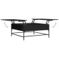 vidaXL Mesa de centro madera de ingeniería y metal negro 95x95x45 cm vidaXL Mesa de centro madera de ingeniería y metal negro 95x95x45 cm